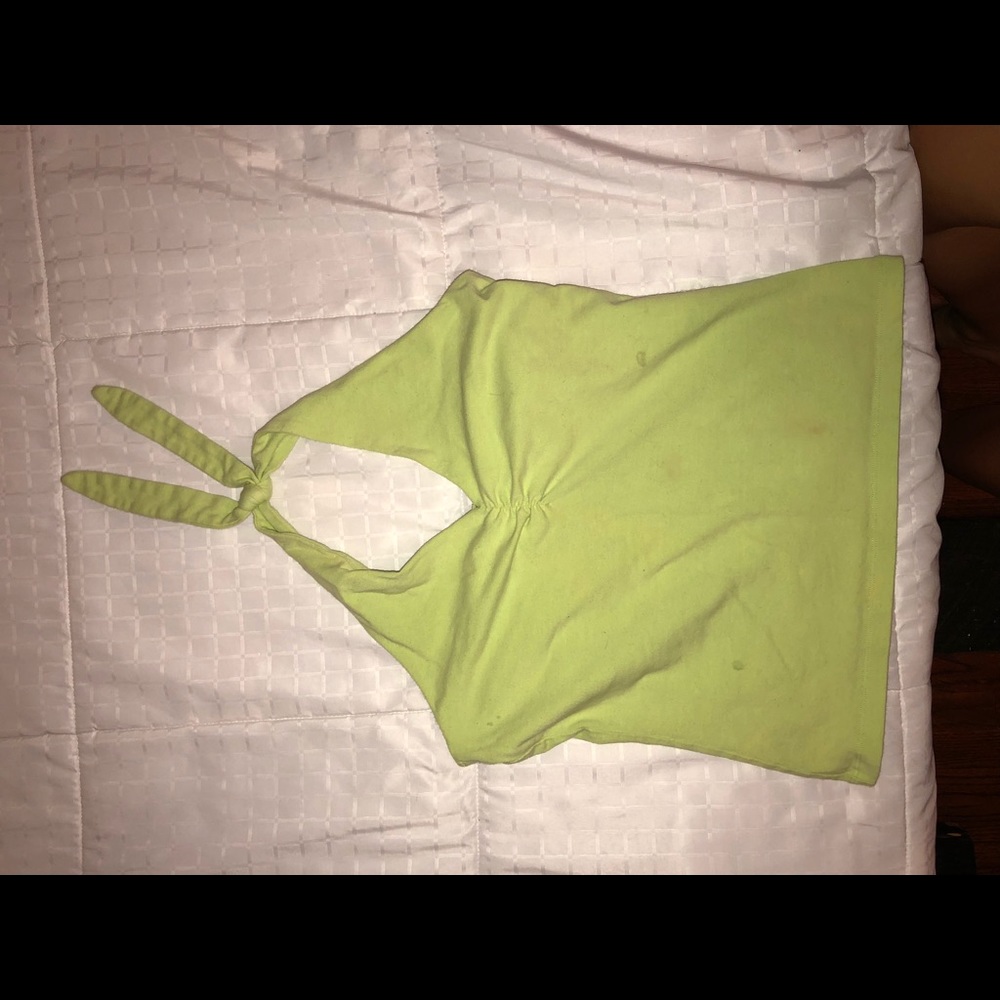 Green halter top